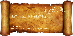 Árvai Mihály névjegykártya